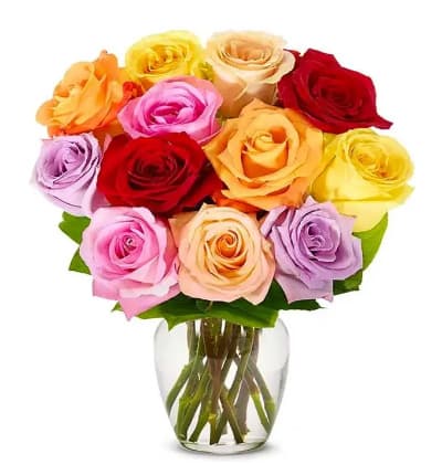 Send special greetings with a beautiful bouquet of roses in assorted colors. Each color has a special meaning which will make this bouquet extra special: from red roses meaning love and courage to yellow roses that mean thank you and pink roses that mean joy, you'll surprise your love with a very thoughtful gift that she'll enjoy! Order today for next day delivery. Delivered in a gift box straight to your doorsteps. Flower freshness guaranteed.

Includes:
12 Long Stem Rose Variety